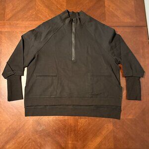 Madonna &‎ Co Black Half-Zip Pullover Sweatshirt Large